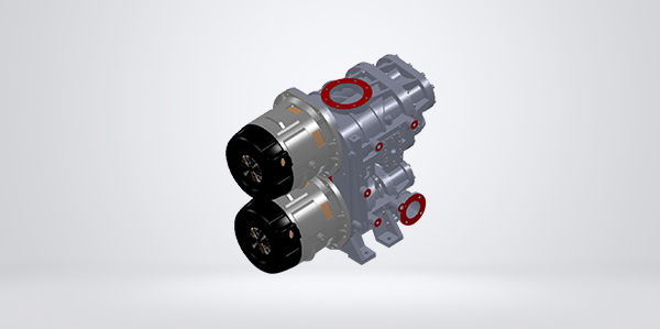 Upgrade of the second generation two-stage compression screw air-end and motor